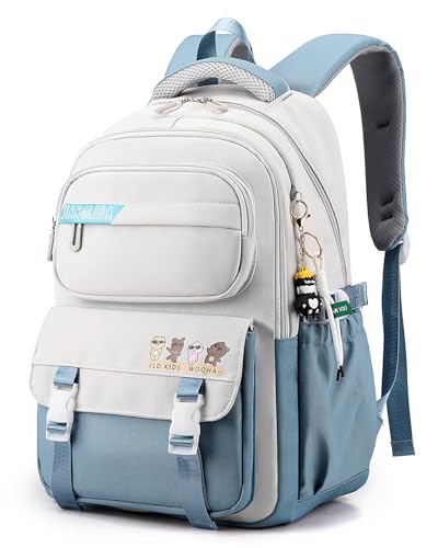 IvyH Mochila Escolar Niña y Niño 10 18 años Mochilas Escolares Adolescentes Primaria Secundaria Instituto Mochila Colegio Niña de Gran Capacidad Mochila de Viaje Casual Impermeable Ligera, Azul
