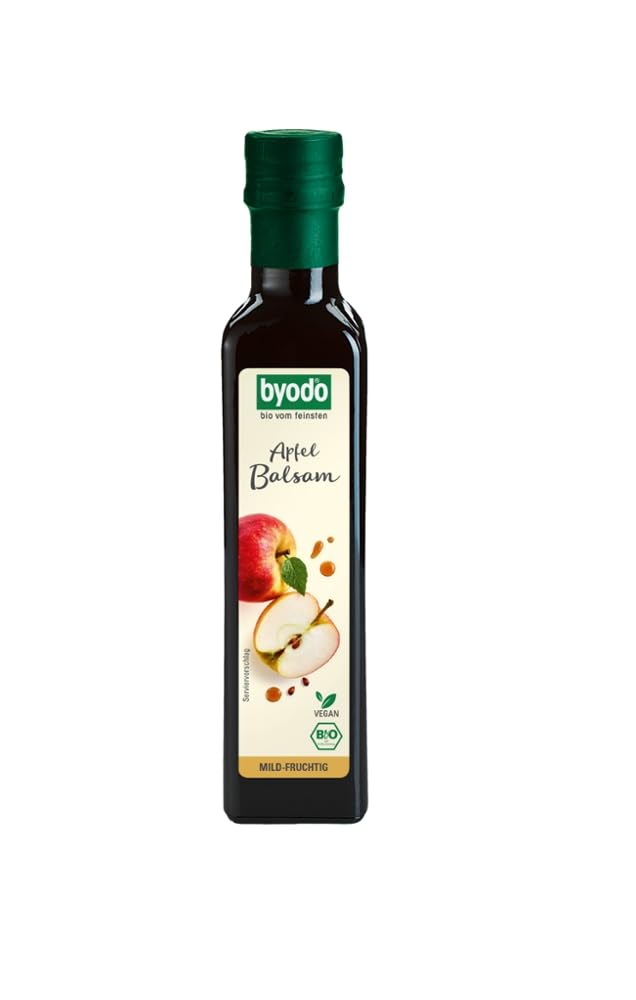 Bio Apfel Balsamessig von Byodo - 6 Flaschen à 250 ml - Biologischer Premium Essig, Ideal für Dressings und Marinaden - Vegan und Glutenfrei