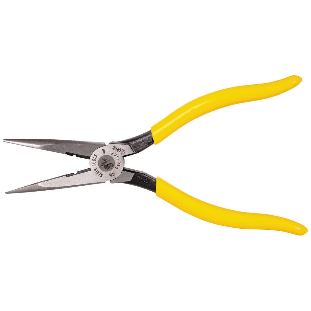 Klein Tools D203 – 8 20,3 cm Heavy-Duty long-nose pliers-side-cutting, D203-8N