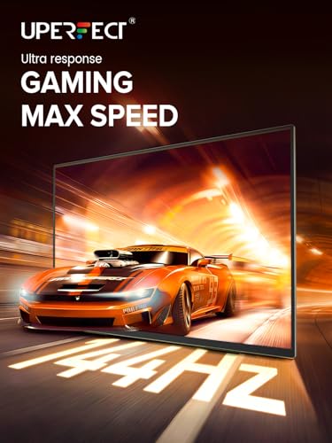 Image of UPERFECT QLED 24 inch 144Hz Portable Monitor 1080P 145% sRGB 450Nits w /Stand & VESA, HDMI USB-C FHD Travel Monitor for Laptop /Gaming Devices /Phone /Mini PC, External Second Screen for Gaming & Work