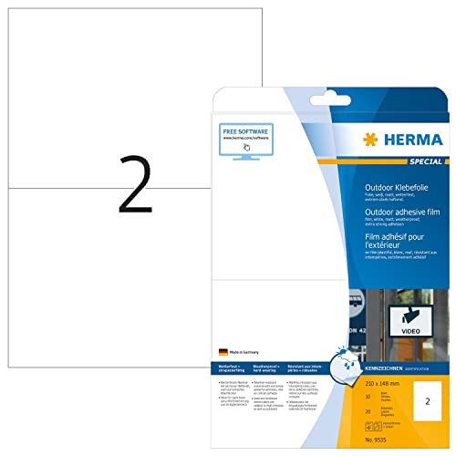 Étiquettes de film outdoor Herma 9535 blanches épaisses 210 x 148 mm