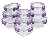 18 TEILIGES LEBENSMITTELBEHÄLTER:Set aus Glas – Set aus 9 Glasbehältern und 9 hochwertigen, luftdichten Verschlussdeckeln. Ideal für alle Lebensmittelaufbewahrungsbedürfnisse. Set besteht aus: 3 x rund (400ml/620ml/950ml), 3 x eckig (320ml/520ml/800ml), 3 x rechteckig (370ml/640ml/1040ml)
