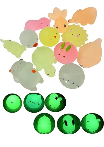 Image of Glow in The Dark Mini Squishy Animal Toys, Kawaii Stress Relief Mochi Squishies,, (20 Pieces)