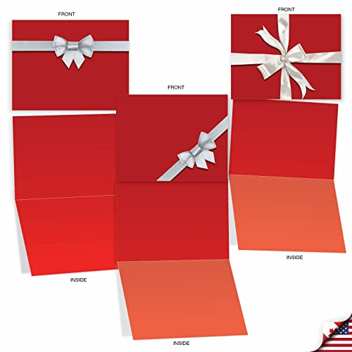 Image of The Best Card Company - 10 Blank Christmas Note Cards with Envelopes (4 x 5.12 Inch) - Fun Assorted Holiday Notecard Set - Tie One On M3262