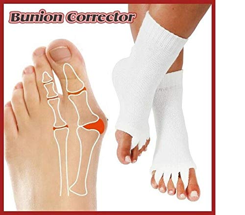 ZMMA Comfy Toe Alignment Socks，Five Toes Separators Valgus Corrector Bunion Unisex Yoga Socks, Thumb Valgus Open Toe Socks （3 pairs）