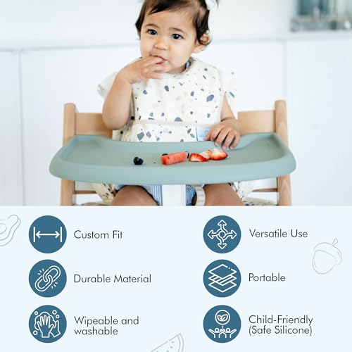 Nibble And Rest Coverall Stokke Tripp Trapp Highchair Placemat, Silicone Placemat for High Chair Tray,Lightweight,Durable Material,Wipeable & Washable, Easy to Clean (Grey) by Nibble and Rest - Image 2