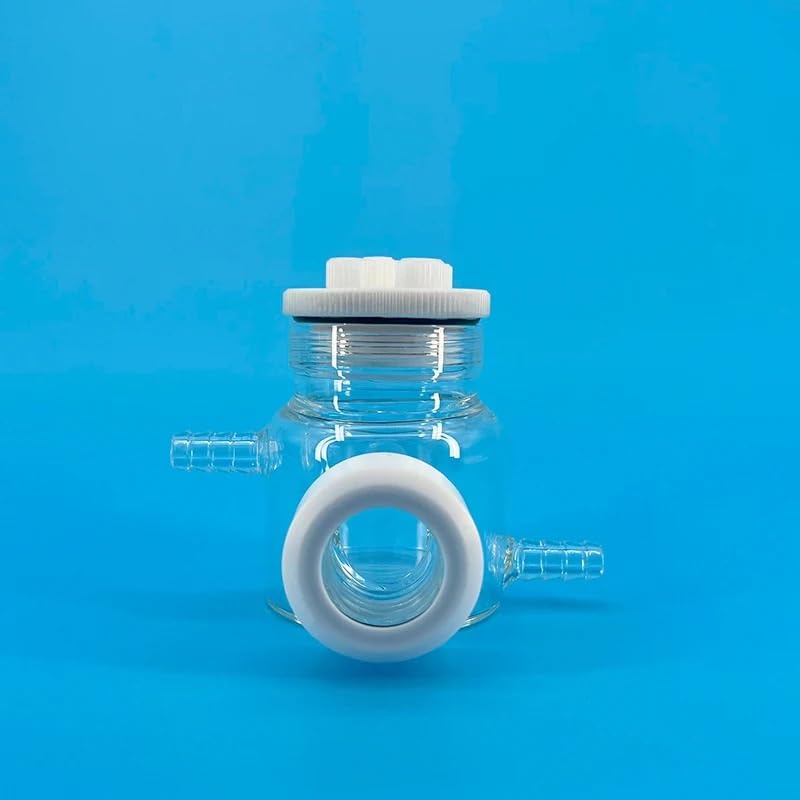 FLUXGOONE K045 Temperature-Controlled photoelectrochemical Cell Single-Layer photoelectrochemical Cell/Double-Layer Quartz Window electrolytic Cell(Single Layer 50ml)