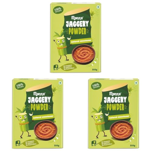 Image of Manna Jaggery, Gur, Gud Powder, Healthy Sugar Substitute Natural Sweetener, No Chemicals, No Additives, No Preservatives (Pack of 3)