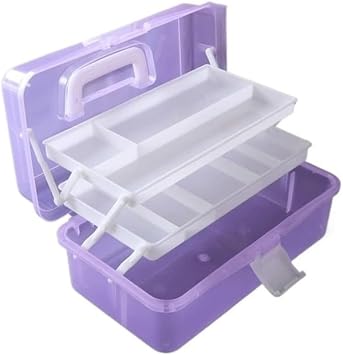 Tool Box Purple Plastic Tool Box Three-Layer Household Storage Box Large Capacity Outdoor Repair Box Portable Multi-Functional Storage Box Tool Storage