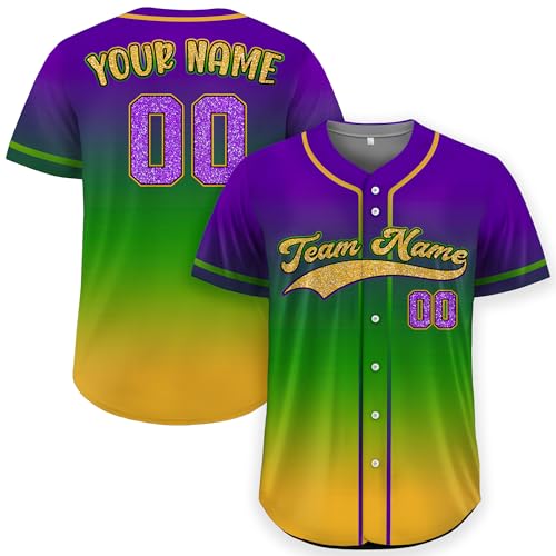 Camiseta personalizada de béisbol con botones, nombre y número para espíritu festivo y uniforme de equipo miniatura 4