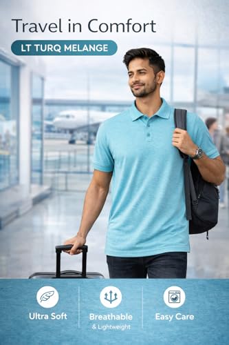 Image of Men's Polo T-Shirt | Breathable, Moisture-Wicking, Soft & Lightweight | Regular Fit Casual & Travel Wear