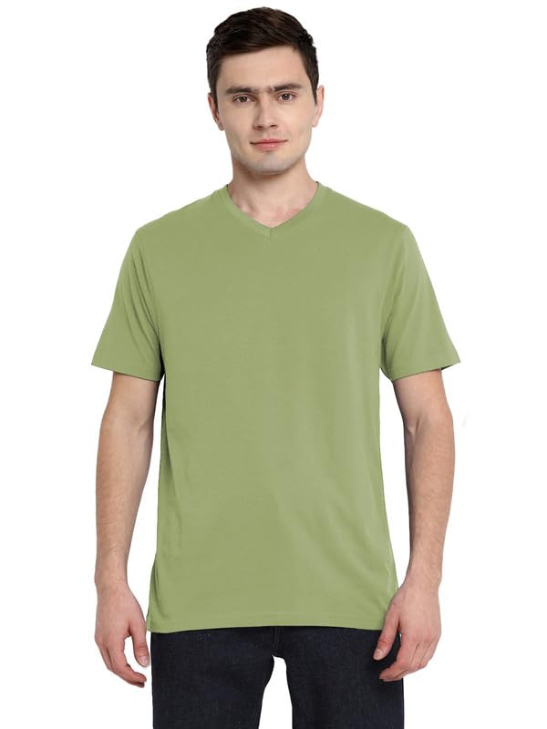 Image of Aventura Outfitters Men's V Neck 100% Cotton Regular Fit T-Shirt (Pack of 4)