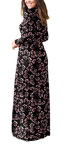 GRECERELLE Womens Summer Maxi Dress Boho Floral Cocktail Midi Polka Dot Wrap Dresses V Neck Casual Party Bohemian Flowy Long Dress for Ladies