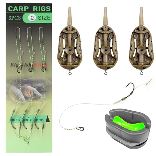 Facile da usare: È sufficiente posizionare la lenza con lamo nello stampo del feeder, quindi caricare il feeder, inserire il Flat Method Feeder nel porta-esca e premere il pulsante sul fondo del porta-esca per ricevere unesca da pesca.