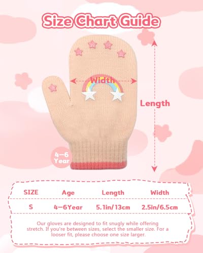 Evridwear Toddler Mittens Girl Boy Mittens 3 Pairs Knitted Stretch Gloves for Kids Toddler Winter Warm4