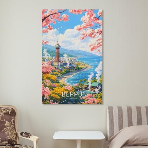 Tableau Beppu Japan Cherry Blossom déco murale moderne de salon - 7