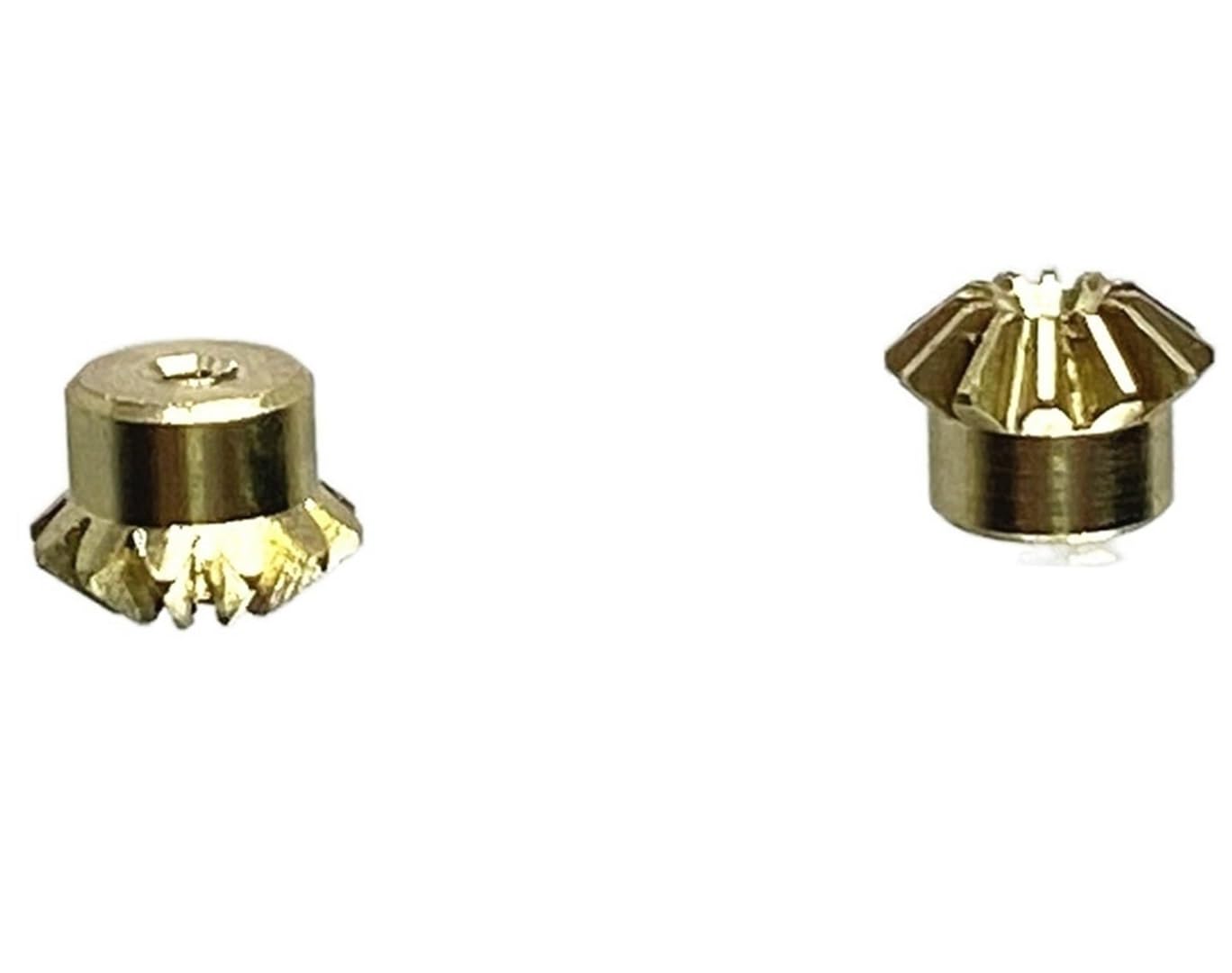 Roue conique à engrenages coniques, Lot de 2 engrenages coniques en laiton 0,4 M 12 dents, 1:1, module 0,4, 12 dents, trou intérieur 1 mm, 90 degrés, transmission