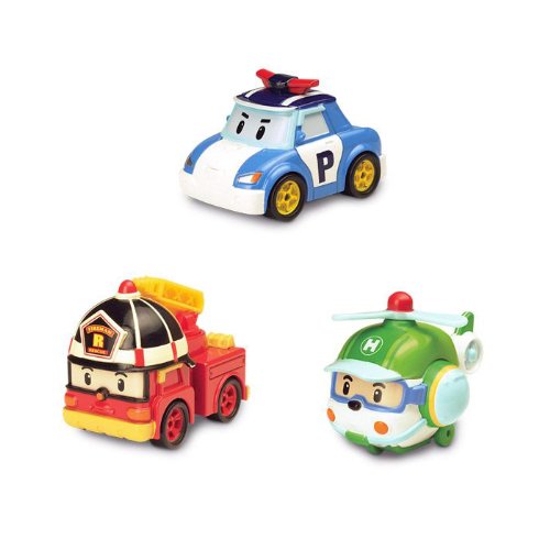 Voiture de police Robocar Poli : Coffret figurines 3 éléments pour enfant unisexe
