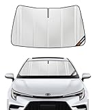 Pigenius Windshield Sun Shade for Toyota Corolla Hatchback 2019-2025, Corolla Sedan 2020-2025. Full Coverage Rearview Mirror Shade for Ultimate Protection