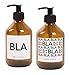 Produktbild Lifestyle Lover 2er Pack Seifenspender aus Braunglas, Bernsteinfarben für Seife Spüli Shampoo Lotionen Braun Glas, BLA & BLA BLA BLA 300ml