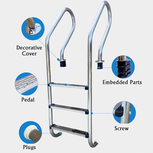 Escalera para piscina con 2 peldaños acero inoxidable miniatura 4
