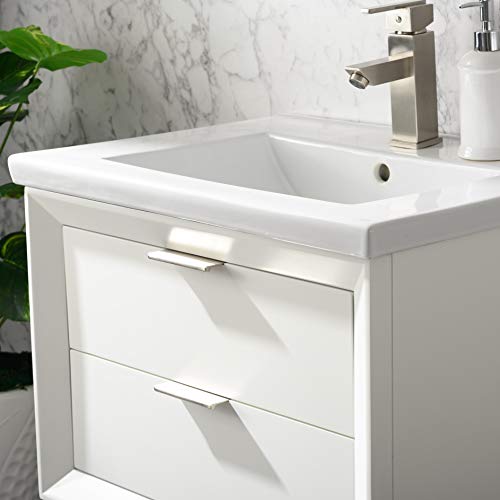 Urbanfurnishing.net Danbury 24" Single Bathroom Vanity With Porcelain Top - White #TOP3