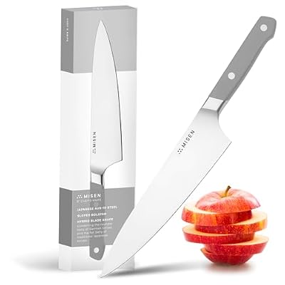 Misen 8 Inch Chef Knife, AUS-10 Japanese Stainless Steel - Gray