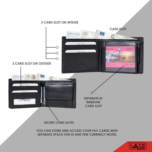 Genuine Leather Made Bi-Fold Casual, Formal, Party, Travel RFID Protected Wallet for Men (Dark Blue), Dark Blue, Contemporary3