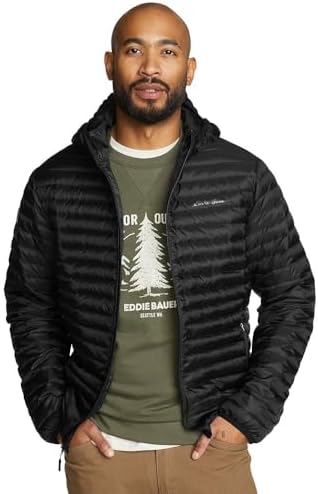 Eddie Bauer Men's Microlight Down Hooded Jacket