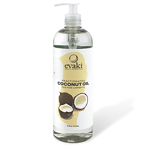 Evaki Fractionated Coconut Oil - 16 fl. oz. Best 100% Pure Carrier Oil For Moisturizing, Aromatherapy and Hair Care