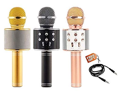 TechWiz Wireless Handheld Portable Bluetooth Connection Player Speaker Condenser Mic fo Singing and Recording