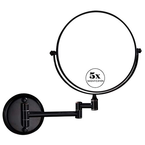 Miroir de maquillage mural 5X double face de 8 pouces pivotant à 360°