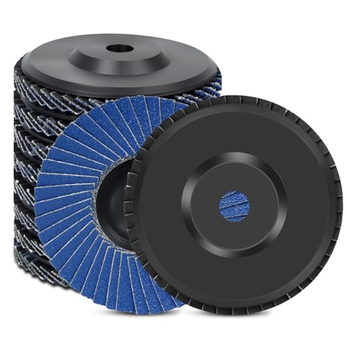 Flintronic 10 Piezas Discos Abrasivos para Amoladora Angular, Disco Láminas 76mm Grano 40/60/80/120, T27 Disco Láminas, Óxido de Aluminio, para Acero Inoxidable, Metal/Acero Y Madera