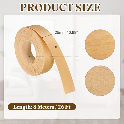 Cinta de madera de pino prepegada de 1 pulgada para cantos de muebles 2