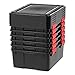 IRIS USA WeatherPro 31 Qt Storage Bins with Lids, 6 Pack, BPA-Free Plastic Gasket Box with Tight Latch and Seal, Stackable Nestable Tote Tub - Black/Red