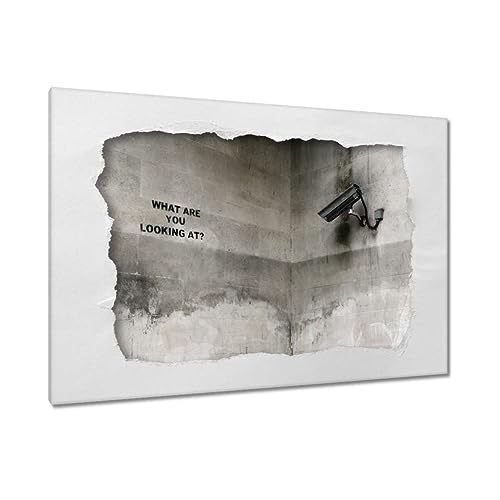 Tableau Banksy Graffiti toile décoration murale salon moderne street art 120x80cm