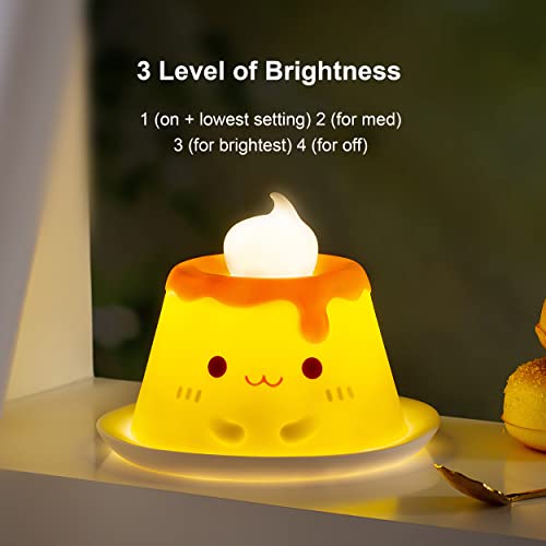 Mivani Pudding Night Light For Kids, Kawaii Gifts For Girls, Women, Silicone Led Cute Lamp, Usb Rechargeable, Tap Control, Timer Auto Shutoff, Baby Nursery Nightlight #TOP2