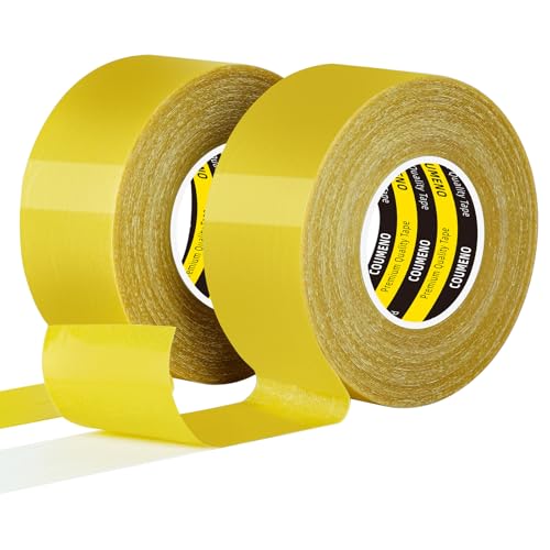 Image of Thin Double Sided Tape Heavy Duty, 2 Pack 1.4in x 33FT Clear Mesh Double Sided Duct Tape, Strong Wall Mounting Tape Waterproof Adhesive Strips, Crafts, Outdoor & Indoor, Cinta Doble Cara