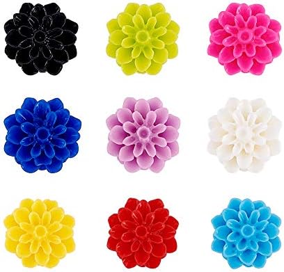 Craftdady 50Pcs Resin Sunflower Flatback Cabochons 15mm Orange Helianthus Floral Decor Slime Charms Beads for Wedding Party Home Craft Decor Scrapbooks Embellishment
