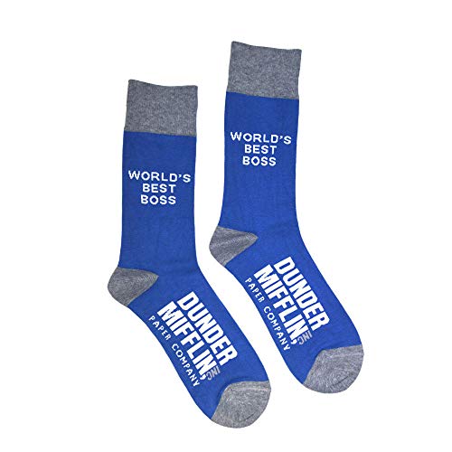 The Office World's Best Boss Michael Scott Dunder Mifflin Knit Dress Socks
