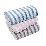 Este producto incluye tres estilos diferentes de toalla, franja verde lago, raya rosa, raya gris.