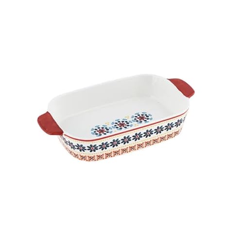 Villa Altachiara Pirofila Da Forno Rossa, New Bone China, 23X14X4,5 Cm, Teglia Per Cucina E Outdoor, Collezione Gardeny