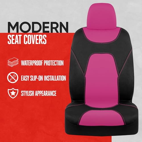 Image of Motor Trend AquaShield Waterproof Front Seat Covers, Pink Seat Covers for Cars - Neoprene Front Car Seats Cover, SUV Seat Covers Protector - Car Interior Cover for Auto, Trucks, & Dog Owners