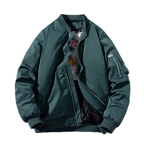 Men Women Bomber Jacket Solid Vintage Baseball Coat Hooded Couple Pocket Windbreaker