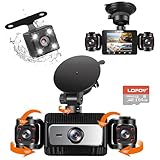 4 Channel Dash Cam 360° View, LOFOV 1080P Front and Rear Inside, Left Right Dash Camera for Cars, Free 64GB SD Card,Multi-Ch Dash Camera, Black Box Trafflc Recorder,Night Vision,24H Parking Mode