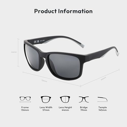 Image of ZENOTTIC Sports Polarized Sunglasses Men: UV400 Flexible Big Wide Heads