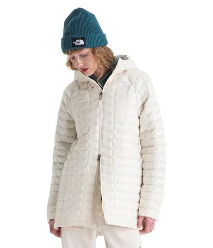 The North Face Womens Thermoball Hooded Parka (Standard & Plus Size) | High Loft Insulation Wind & Water Resistant White Dune Medium