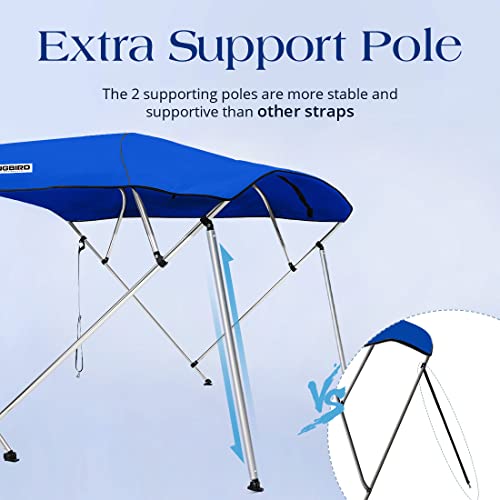 image for KING BIRD 3-4 Bow Bimini Boat Top Cover Sun Shade Boat Canopy Waterpro