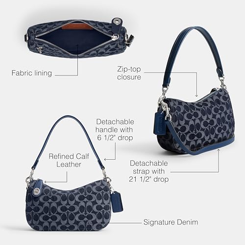 Coach Swinger Shoulder Bag in Signature Denim, LH/Deep Blue Multi2