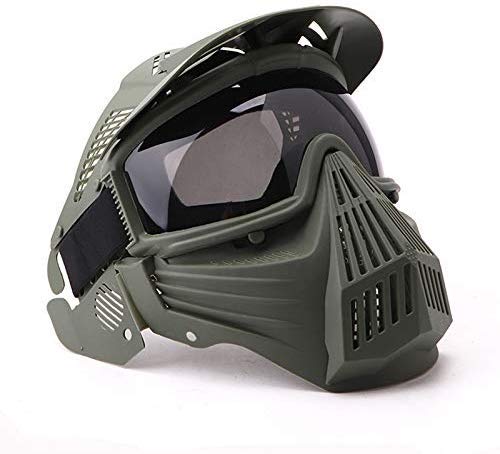 NINAT Airsoft Mask Tactical Masks Full Face with Lens Goggles Eye Protection for Halloween CS Survival Games Shooting Cosplay Mask Black Green Tan Grey